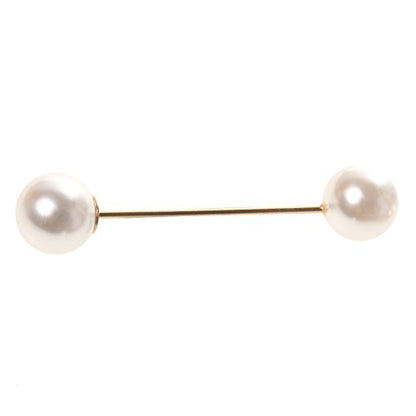 LoveinDIY 2-Piece Faux Pearl Brooch Pin Set, Alloy Scarf Clips for Wedding, Banquet, and Sweater Decoration
