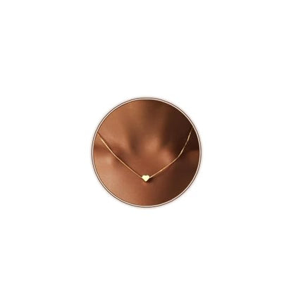 Airmb Heart Necklace for Women Gold/Silver Plated Trendy Heart Choker Lover Pendant Hypoallergenic Fashion Gold/Silver Necklace for Women Love Jewelry Gift for Women Girlfriend - color: Box-Chain-Gold