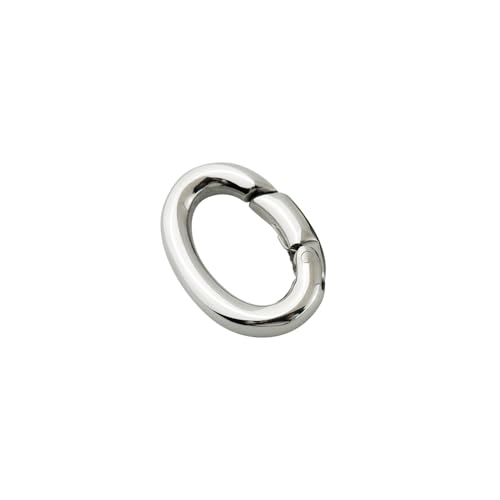 1Pc Oval Spring Clasps Clips Connector Rings for Keychain DIY Crafts (Silver-G) - color: Silver-G