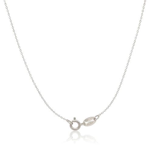 KEZEF 18K Gold Plated 925 Sterling Silver Box Chain Necklace for Women, 1mm Thin & Sturdy Italian Chain Necklace, Rose Gold & Silver Available, 15/16/18/20/22/24/30 Inch - color: Sterling Silver, size: 18 Inch