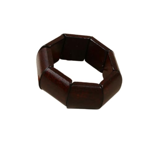 Bohemia Natural Wooden Beaded Stretch Bangle Bracelets Vintage Geometric Chunky Wood Elastic Wristbands Bracelet for Women Men Ethnic Holiday Jewelry Gifts - color: Brown
