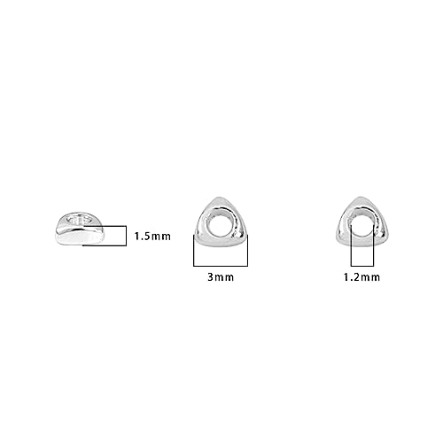 Silver Plated Triangle Spacer Beads 3x1.5mm 50pcs for Jewelry Making Findings Non Tarnish - color: Silver, size: 3x1.5mm Triangle