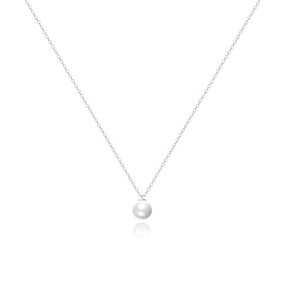 Zeffy Gold Pearl Necklace for Women, Dainty 14K Gold/Silve Plated Layered Pearl Choker Pearl Earrings Pearl Bracelets Wedding Trendy Gold Jewelry Set for Women Gifts - style: Silver Single Pearl Necklace-1PCS