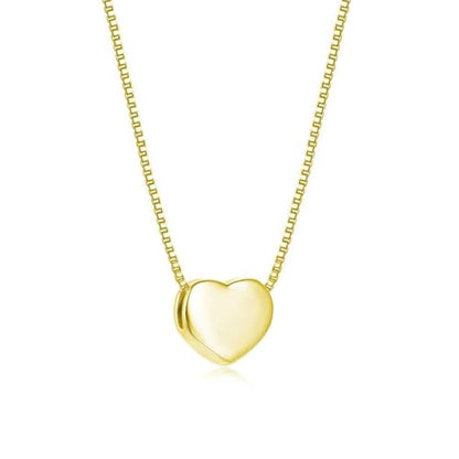 925 Sterling Silver Dainty Necklaces for Women Pendant Jewelry Gift for Her | Hypoallergenic Ocean Animal Love Cherry Blossom Jewelry, Ideal Valentine Birthday Christmas Graduation Gift for Wife Mom - color: Golden Heart