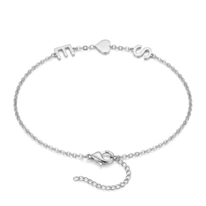 Personalized Name Bracelet or Anklet, Custom Name Jewelry Gift for Women and Men, Meaningful Nameplate Gift for Mom Wife Girlfriend Daughter Boyfriend Husband Dad - color: 11 Initial Bracelet
