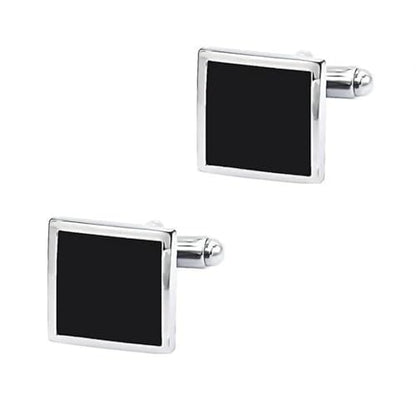 Mens Cufflinks and Studs Set 8-Piece Men's Tuxedo Cufflink and Stud Set, Formal Shirt Accessories - color: B black