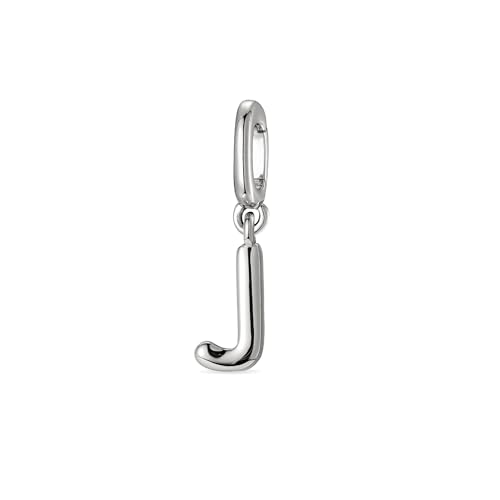 OVRUNS Initial Charm for Women Letter Bracelet Necklace Charms With Clasp | Alloy,nickel,safe for sensitive skin,Pendant with install clasp,fits bracelets with necklaces,great for gift - color: Silver, style: Letter J