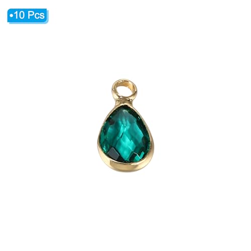 PATIKIL Birthstone Charm Beads Drop Pendant, Handmade Birthstone for Personalized Earrings Bracelet Necklace - color: Green, size: 0.47" x 0.24"