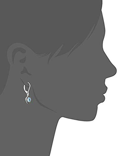 Handmade Sterling Silver Boho Crystal Dangle Leverback Earrings For Women - color: Turquoise