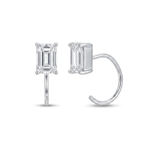 925 Sterling Silver Moissanite Huggie Half Hoop Earrings for Women - style: style 12