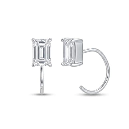 925 Sterling Silver Moissanite Huggie Half Hoop Earrings for Women - style: style 12