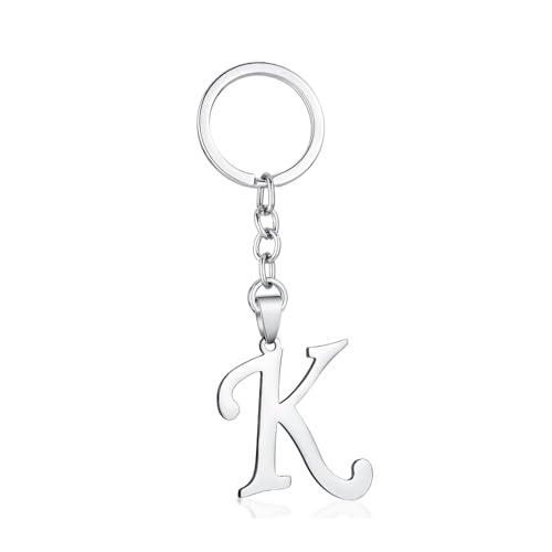 Stainless Steel Initial Letter Connector Charms Alphabet Pendant Diy Craft for Jewelry Making Necklaces Bracelets Keychain - color: Stainless Steel K