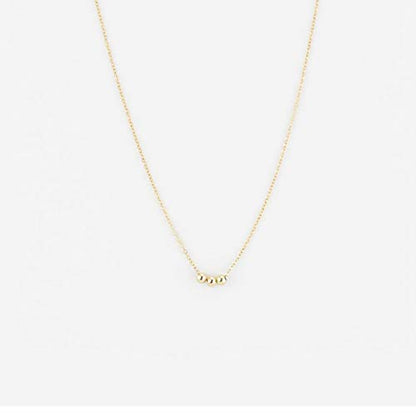 itianxi Dainty Cross Charm Pendant Necklaces,14K Gold Tiny Three Ball Necklace,Simple Fashion Jewelry for Women - color: gold 3 ball