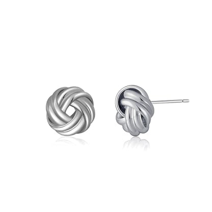 SHERLOVE Chunky Knot Gold Earrings Women Statement Drop Dangle Earrings | 14K Gold Plated Hypoallergenic Lightweight,Trendy Dainty Elegant Cute,Women Gold Jewelry Fashion Accessories Gifts - color: Knot Silver E