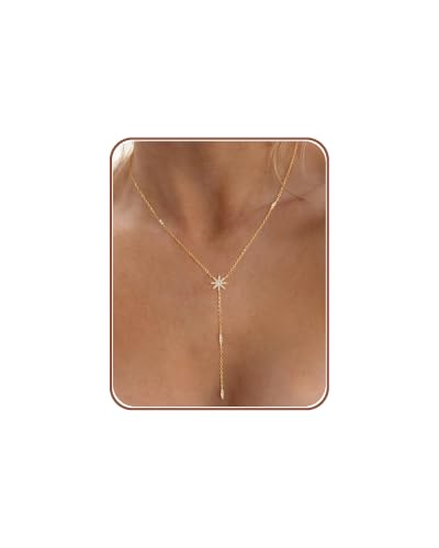 CHESKY Long Necklace for Women, 14k Gold Plated/Streling Silver Lariat Y Necklaces - style: y necklace 07