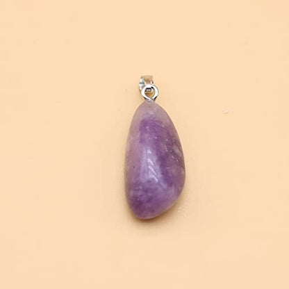 QSLLER 20pcs Natural Crystals Stone Pendant Amethyst Rose Quartz Smooth Polished Gemstone Charms for Jewelry Making DIY Necklace Earrings