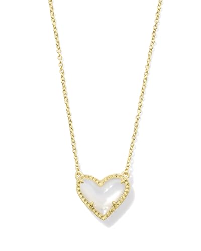 Kendra Scott Ari Heart Adjustable Length Pendant Necklace for Women, Fashion Jewelry - color: IVORY MOTHER OF PEARL