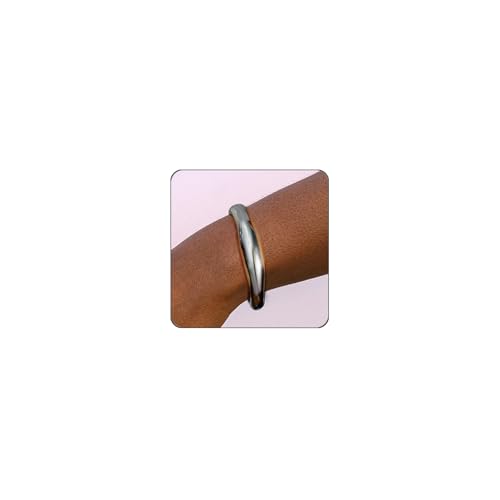 Elegance 11 designs Gold Plated Cuff Bangle Bracelets For Women Trendy Hinged Cuff Open Wide Chunky Gold Bracelet Minimalist Bangle Jewelry Gift - color: Silver Round