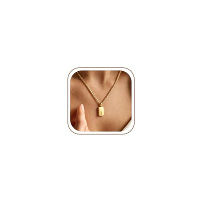 Initial Necklaces 18K Gold Plated,Gold Necklace for Women | Waterproof and Sweat-Resistant / Reinforced Box Chain,Long-Lasting Color Retention - color: I