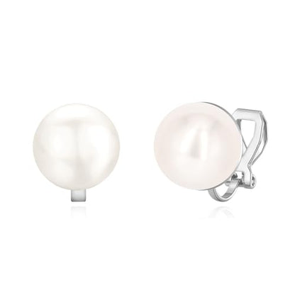 YOQUCOL Simulated Freshwater Pearl Clip On Earrings Not Pierced Elegant Stud Jewelry For Women - color: 10MM-White