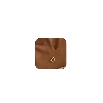 Ewrkbrㅤ Initial Necklaces for Women, 14k Gold Plated Bubble Letter Necklace Chunky Gold Necklace Dainty Charm Initial Necklaces for Women Trendy Custom Preppy Stocking Stuff Necklace Christmas Gifts - color: Gold, style: D