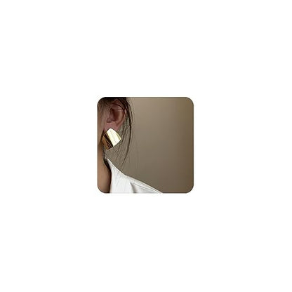 Unique Abstract Earrings For Women,Geometric Statement Stud Earring Large Hypoallergenic Earring for Gift - color: gold plated