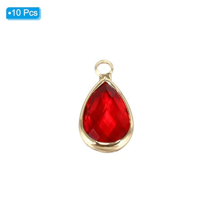 PATIKIL Birthstone Charm Beads Drop Pendant, Handmade Birthstone for Personalized Earrings Bracelet Necklace - color: Red, size: 0.63" x 0.31"