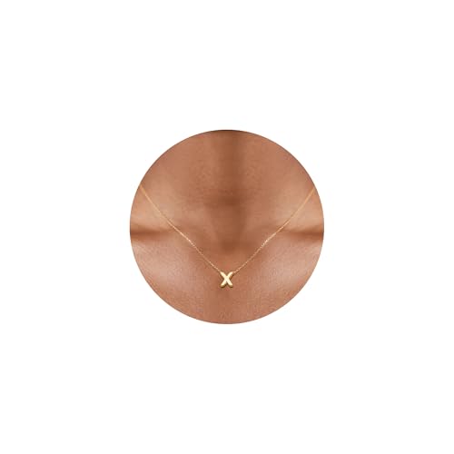 Gold Initial Necklace for Women - Dainty Letter Pendant Necklaces, Adjustable 18+3 Inch Chain, Personalized Gift Trendy Jewelry for Mom, Daughter, Wife (Choose Letter A-Z) - color: X