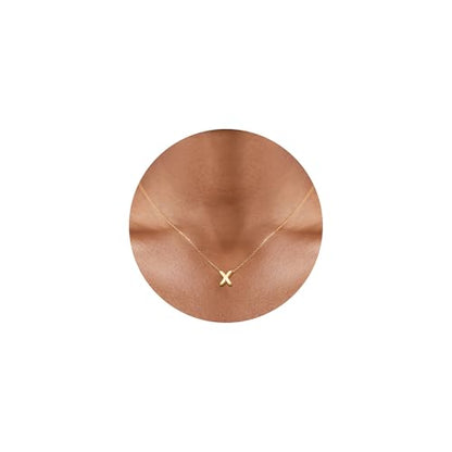 Gold Initial Necklace for Women - Dainty Letter Pendant Necklaces, Adjustable 18+3 Inch Chain, Personalized Gift Trendy Jewelry for Mom, Daughter, Wife (Choose Letter A-Z) - color: X