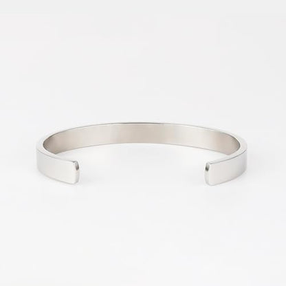 Stainless Steel Open Bangle Bracelet for Women 6mm/8mm Fashion Adjustable Wristband - color: B-Silver, size: 8mm