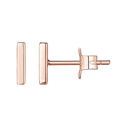 PAVOI 14K Gold Plated 925 Sterling Silver Tiny Stud Earrings for Women - Dainty Circle, Triangle, Bar Earrings - Hypoallergenic Minimalist Geometric Jewelry Small Gold Studs for Women - style: Bar