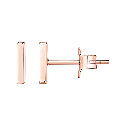 PAVOI 14K Gold Plated 925 Sterling Silver Tiny Stud Earrings for Women - Dainty Circle, Triangle, Bar Earrings - Hypoallergenic Minimalist Geometric Jewelry Small Gold Studs for Women - style: Bar