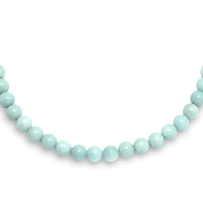 Classic Color Gemstones Ball Bead Strand Necklace Toggle Clasp 10MM - color: Green Amazonite