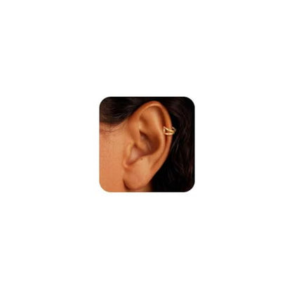 Ear Cuff Earrings for Women Non Piercing - 18K Really Gold Plated Cuff Earrings Trendy Cubic Zirconia Huggie Hoop Cartilage Earring Jewelry Gifts Gold Earring fpr Women Girls - color: 02-Earrings Cuff