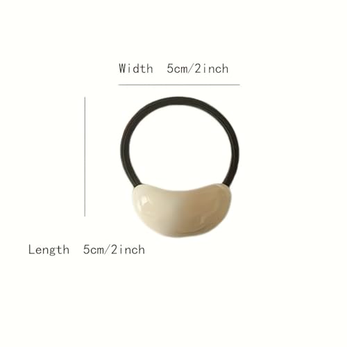 French-Style Hair Ties High-Elasticity Acrylic Beads Candy Colors For Ponytails, Daily Wear And Travel, 6PCS - color: 6PCS