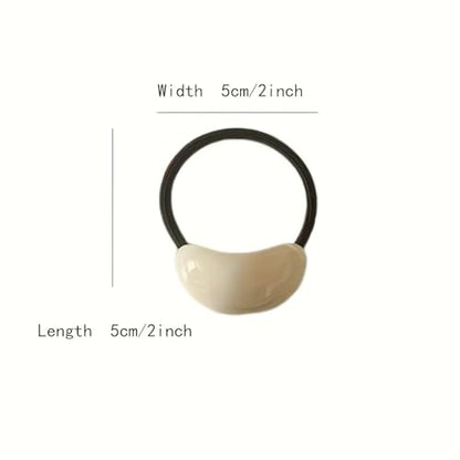 French-Style Hair Ties High-Elasticity Acrylic Beads Candy Colors For Ponytails, Daily Wear And Travel, 6PCS - color: 6PCS