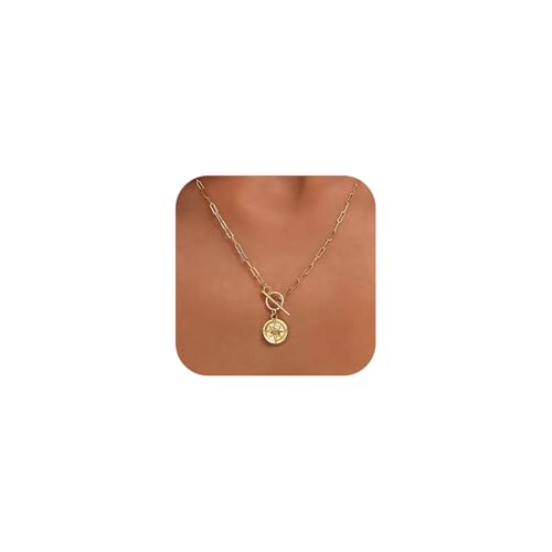 Gold Silver Necklace for Women, Dainty Cubic Zirconia Pendant | Teardrop CZ Charm, 14K Gold/Sterling Silver Plated, Adjustable Chain, Hypoallergenic & Waterproof Jewelry, Cute Trendy Gift - color: Gold-Compass/paperclip toggle chain