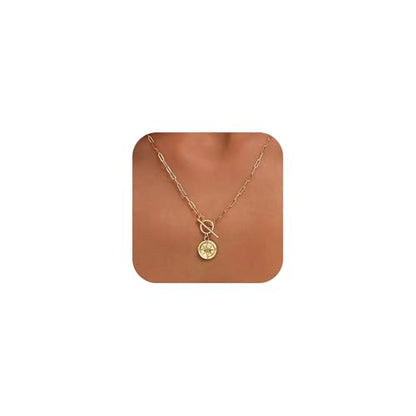 Gold Silver Necklace for Women, Dainty Cubic Zirconia Pendant | Teardrop CZ Charm, 14K Gold/Sterling Silver Plated, Adjustable Chain, Hypoallergenic & Waterproof Jewelry, Cute Trendy Gift - color: Gold-Compass/paperclip toggle chain