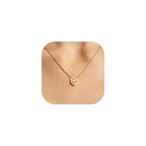 FindChic Birthstone Necklace For Women 12 Months Pendant Necklace | Waterproof Gold/Silver Chain Dainty Gemstone Jewlery for Wife Besties Girlfriend with Gift Box - color: Gold