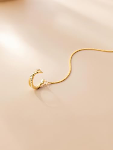 Long Chain Cuff Earrings Gold Silver Wrap Tassel Earrings Minimalist Cz Round Stud With Chain Cuff Double Piercing Jewelry Statement Fake Earrings for Women - color: style1-gold-1pcs