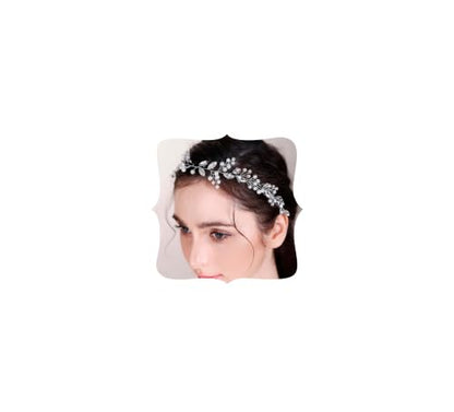 Hair Vine for Women Bridal Hair Comb for Bride Pearls Crystal Hair Comb Slide SILVER