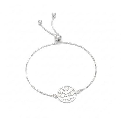 Charmsy 925 Sterling Silver Sliding Bolo Bracelet for Women | Women's Italian Handmade Adjustable Bolo Bead Ball Slider Bracelet - style: Tree-of-Life Bolo