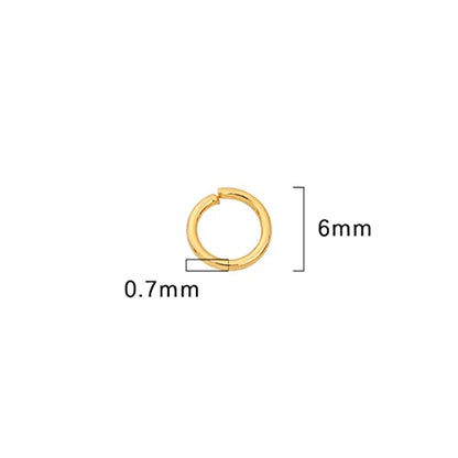 BEADIA 18K Gold Plated Jump Rings Non Tarnish 6mm 400pcs for Jewelry Making Findings - color: Gold, size: 0.7x6mm
