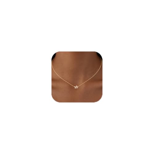 Pearl Necklaces for Women Trendy, Dainty Beaded Choker Necklace, 14K Gold Plated Station Chain, Simple Layering Wedding Prom Jewelry Gift - color: Gold Daisy CZ Pearl