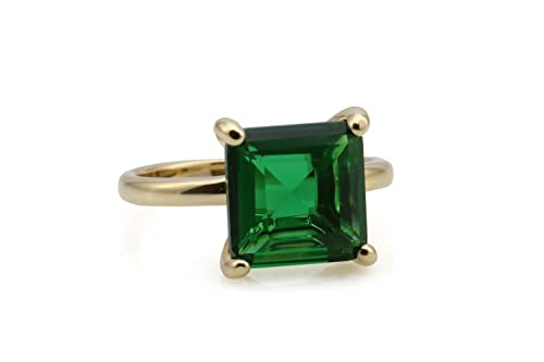 Square Emerald Ring - Handcrafted Statement Ring for Women - Bridal Jewelry, Fashion Jewelry, Customizable Jewelry for Her - with Fancy Box