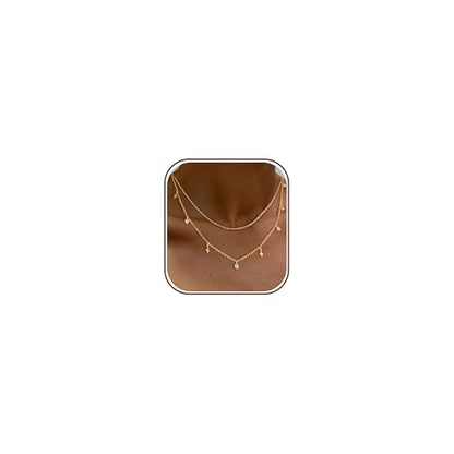 Layered Necklaces For Women,Dainty Gold Plated Necklace Stack Prom Layering Necklaces For Women Trendy Chain Cross Choker Necklace Set Fashion Accessories - color: star+satellite
