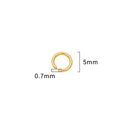 BEADIA 18K Gold Plated Jump Rings Non Tarnish 5mm 400pcs for Jewelry Making Findings - color: Gold, size: 0.7x5mm