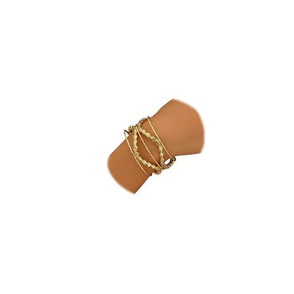 Chunky Gold Hollow Open Cuff Bracelets for Women,Adjustable Geometric Wire Warp Statement Wide Bangle,Personalized Birthday Jewelry Accessories Gifts