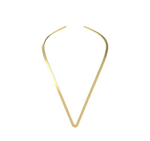 Women's Statement Choker Necklace Exquisite Round Collar Necklace Jewelry In High Polished Round Thin Choker Necklace Jewelry - color: Gold V Shape
