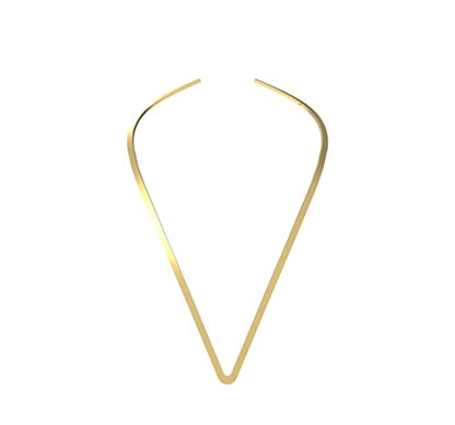 Women's Statement Choker Necklace Exquisite Round Collar Necklace Jewelry In High Polished Round Thin Choker Necklace Jewelry - color: Gold V Shape